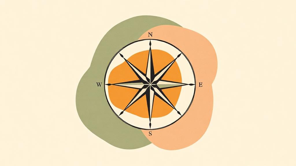 Abstract compass illustration