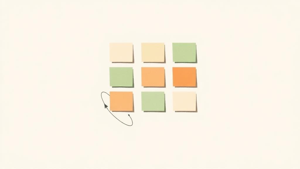 Abstract testing and iteration illustration